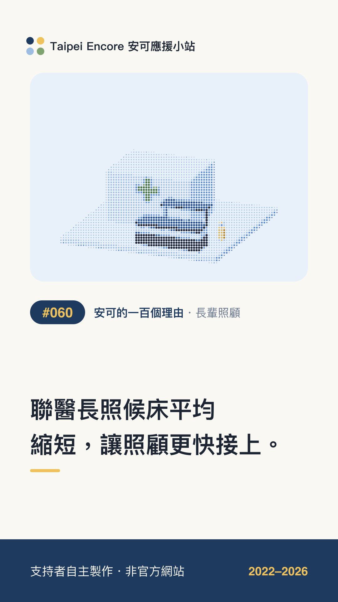 IG 限動分享圖預覽:聯醫長照候床平均縮短,讓照顧更快接上。